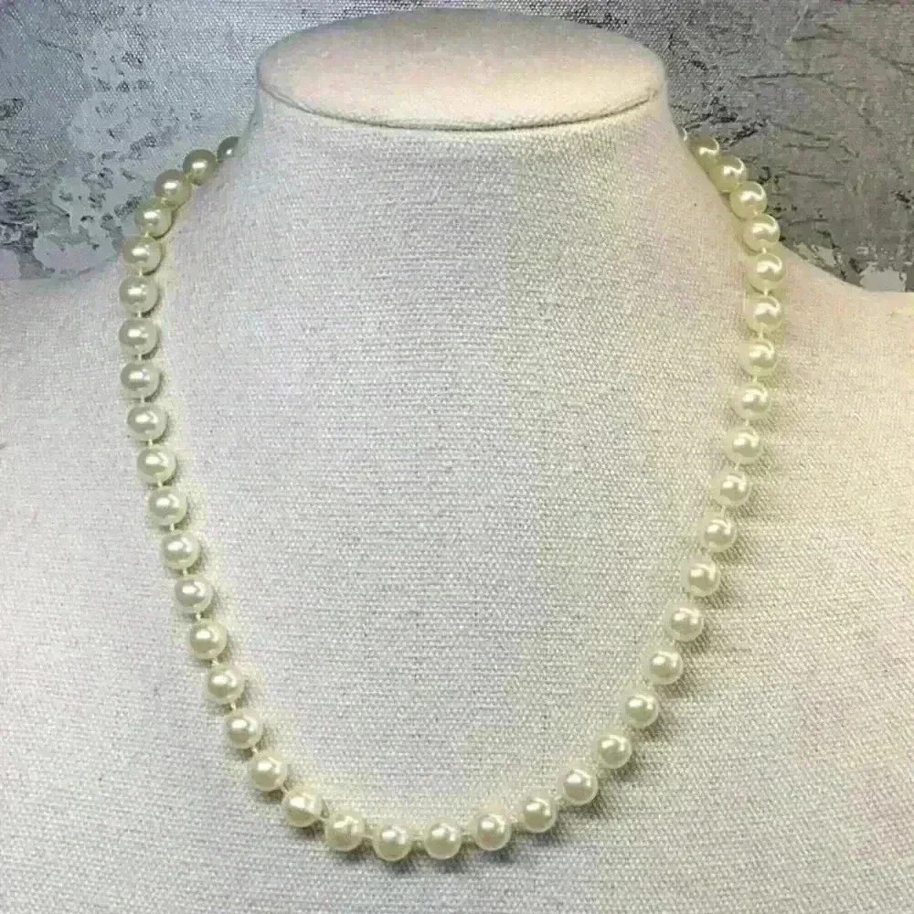 Faux Pearl Necklace Acrylic